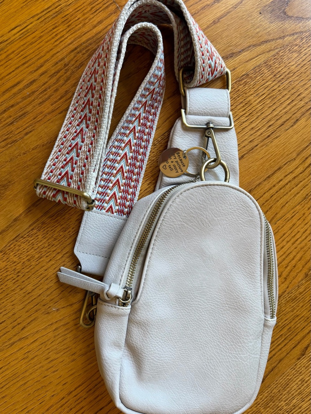 Urban Originals Cream Boho Sling Bag + Guitar Strap - Anthropologie